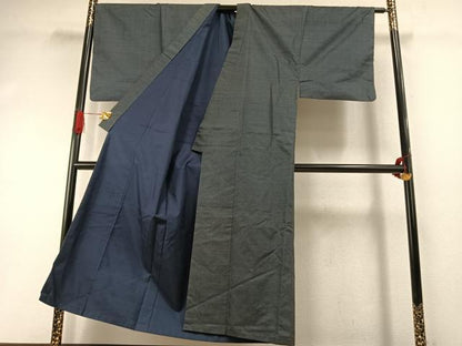平和屋着物●男性　本場大島紬　アンサンブル　格子　正絹　逸品　AABI9301fy