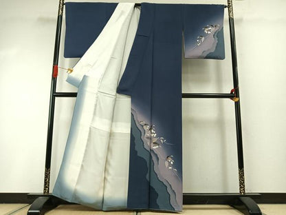 平和屋着物●訪問着　枝花文　暈し染め　正絹　逸品　AABI9302fy