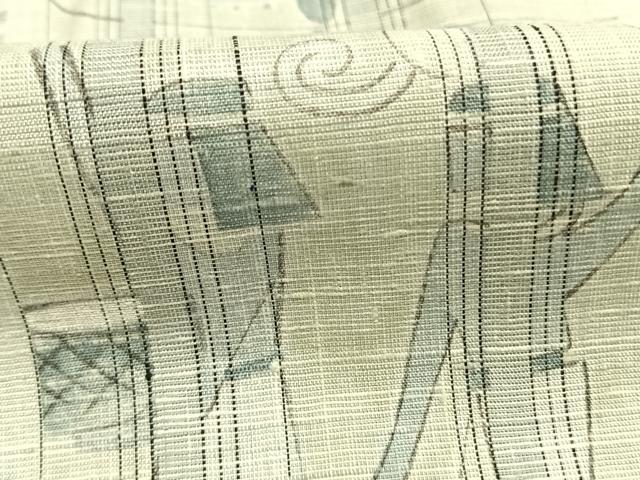 平和屋着物●上質な紬　古代エジプト文様　正絹　逸品　未使用　AABI9304fy