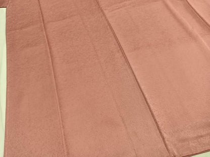 平和屋着物●上質な色無地　霞地紋　紅梅色　正絹　逸品　未使用　AABI9306fy