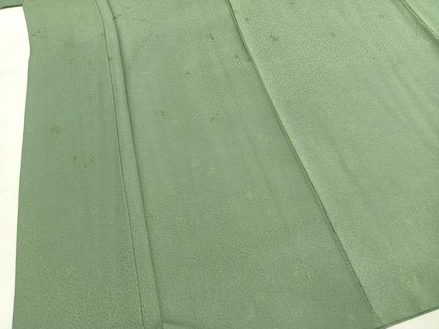 平和屋着物●上質な色無地　草花地紋　柳染色　正絹　逸品　AABI9309fy