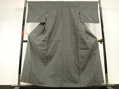平和屋着物●ファッションデザイナー　稲葉賀恵　小紋　紬地　幾何学文様　正絹　逸品　AABI9312fy