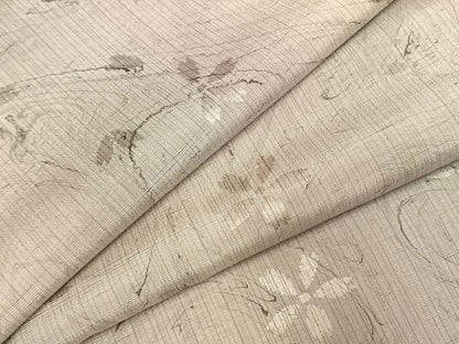 平和屋着物●上質な紬　舞桜文　墨流し文様　正絹　逸品　AABI9314fy