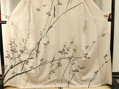 平和屋着物●訪問着　枝梅文　正絹　逸品　AABI9316fy