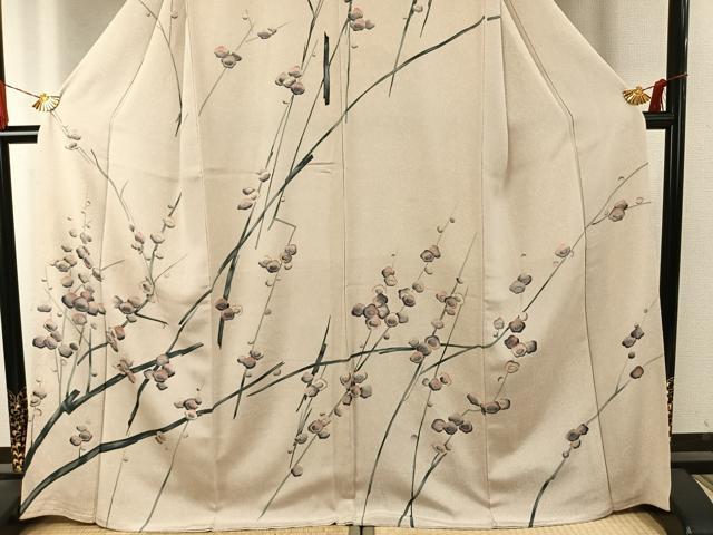 平和屋着物●訪問着　枝梅文　正絹　逸品　AABI9316fy
