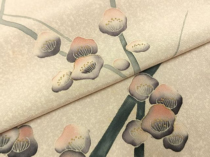 平和屋着物●訪問着　枝梅文　正絹　逸品　AABI9316fy