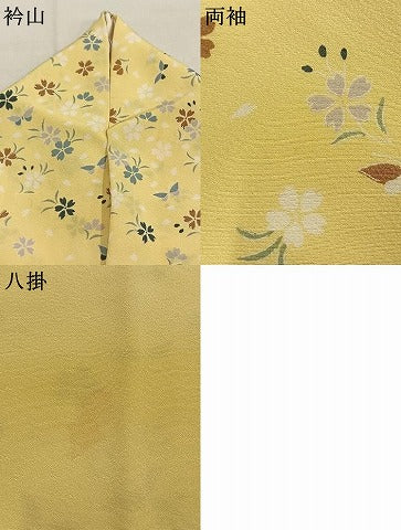 平和屋着物●訪問着　舞蝶花鳥文　正絹　逸品　AABI9317fy