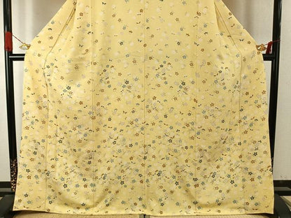平和屋着物●訪問着　舞蝶花鳥文　正絹　逸品　AABI9317fy