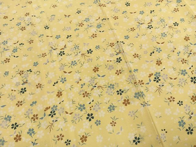 平和屋着物●訪問着　舞蝶花鳥文　正絹　逸品　AABI9317fy