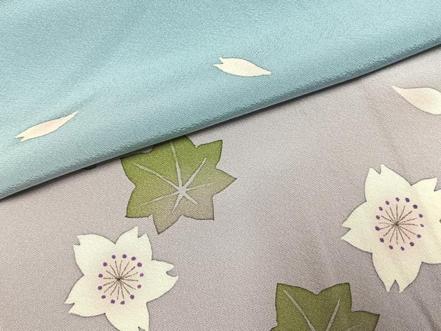平和屋着物●ろう彩工芸　奥村一心　訪問着　舞桜文　暈し染め　正絹　逸品　AABI9319fy