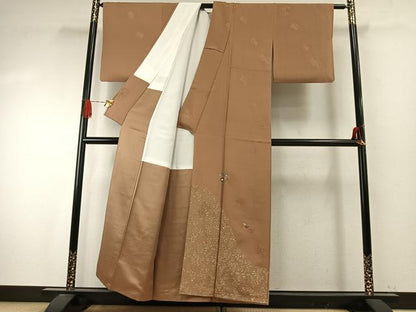 平和屋着物●友禅作家の巨匠　浅井青仁　訪問着　草花文　金彩　正絹　逸品　AABI9322fy