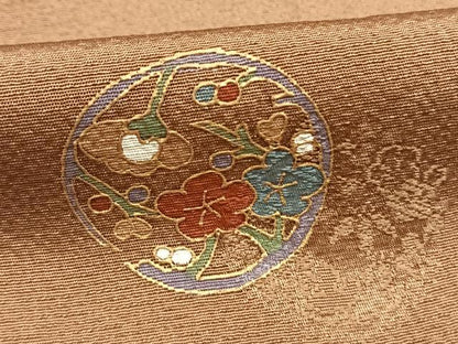 平和屋着物●友禅作家の巨匠　浅井青仁　訪問着　草花文　金彩　正絹　逸品　AABI9322fy