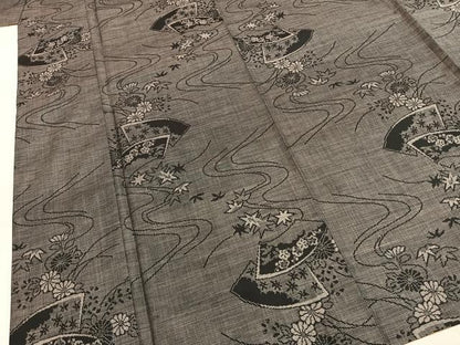 平和屋着物●本場大島紬　カタス9マルキ　地紙花文　正絹　逸品　AABI9323fy