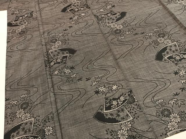 平和屋着物●本場大島紬　カタス9マルキ　地紙花文　正絹　逸品　AABI9323fy