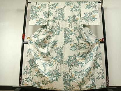 平和屋着物●上質な小紋　南天文　正絹　逸品　AABI9325fy