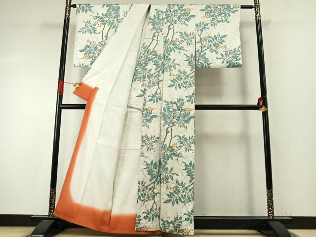 平和屋着物●上質な小紋　南天文　正絹　逸品　AABI9325fy