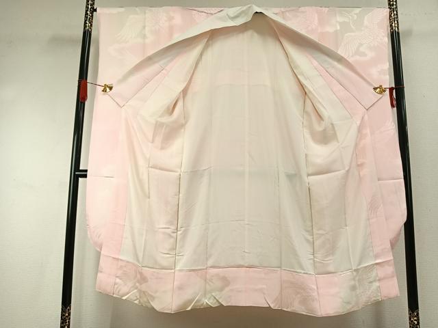 平和屋着物●豪華振袖・長襦袢(袷)セット　駒刺繍　枝花文　黒地　金彩　正絹　逸品　AABI9326fy