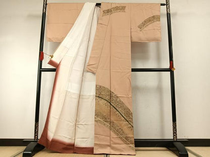 平和屋着物●訪問着　刺繍　花唐草文　金彩　正絹　逸品　AABI9327fy