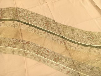平和屋着物●訪問着　刺繍　花唐草文　金彩　正絹　逸品　AABI9327fy