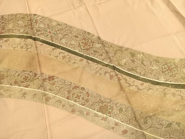 平和屋着物●訪問着　刺繍　花唐草文　金彩　正絹　逸品　AABI9327fy