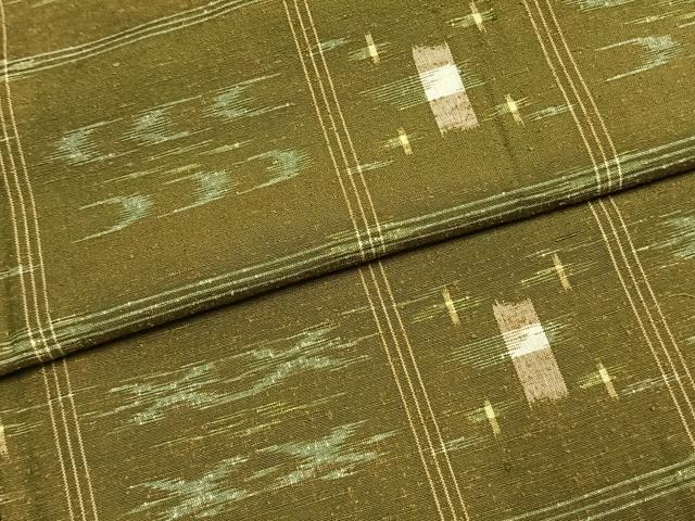 平和屋着物●上質な紬　琉球絣文様　正絹　逸品　AABI9328fy