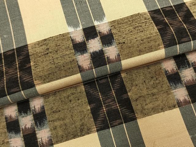 平和屋着物●上質な紬　格子　正絹　逸品　AABI9329fy