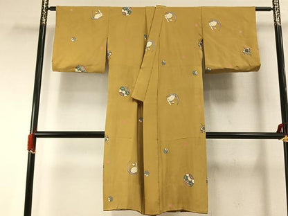 平和屋着物●長襦袢　無双仕立て　兎　毬　正絹　逸品　AABI9334fy