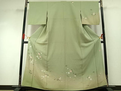 平和屋着物●十日町　名門　滝泰謹製　訪問着　絞り　草花文　暈し染め　金彩　ますいわ屋扱い　正絹　逸品　AABI9335fy