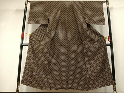 平和屋着物●本場大島紬　菱文　正絹　逸品　未使用　AABI9336fy