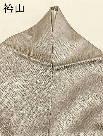 平和屋着物●上質な色無地　立波地紋　灰黄緑色　正絹　逸品　AABI9338fy