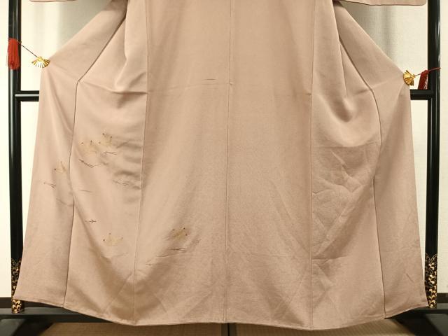 平和屋着物●訪問着　総刺繍　松葉文様　金糸　鬼しぼ縮緬　正絹　逸品　AABI9341fy