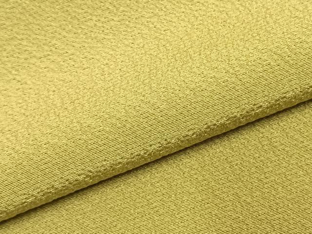 平和屋着物●上質な色無地　鬱金染　青朽葉色　正絹　逸品　未使用　AABI9342fy