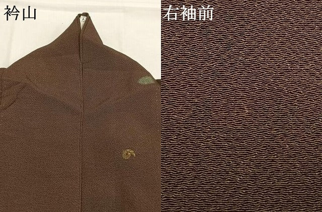 平和屋着物●上質な小紋　竹屋町刺繍　宝尽くし文様　金銀糸　鬼しぼ縮緬　正絹　逸品　AABI9348fy
