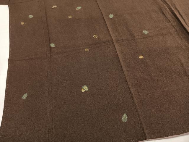 平和屋着物●上質な小紋　竹屋町刺繍　宝尽くし文様　金銀糸　鬼しぼ縮緬　正絹　逸品　AABI9348fy