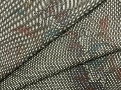 平和屋着物●本場大島紬　カタス9マルキ　草花文　正絹　逸品　未使用　AABI9350fy