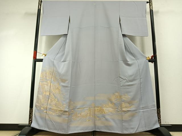 平和屋着物●豪華色留袖　寿光織　風景文　金糸　正絹　逸品　AABI9351fy