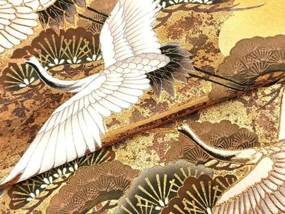 平和屋着物●豪華振袖　花鳥文　暈し染め　金彩　正絹　逸品　AABI9353fy