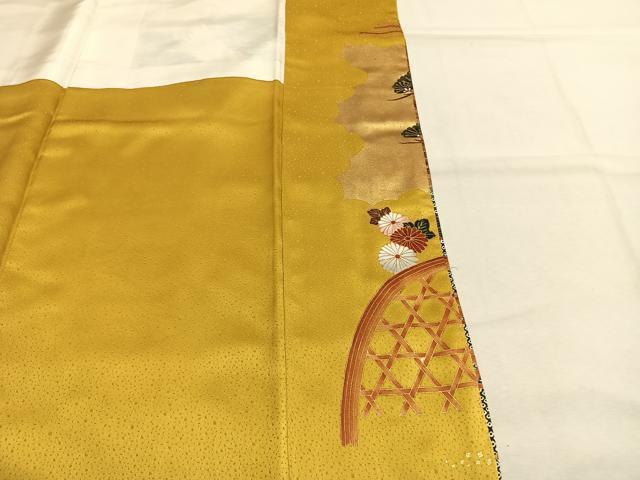平和屋着物●豪華振袖　花鳥文　暈し染め　金彩　正絹　逸品　AABI9353fy
