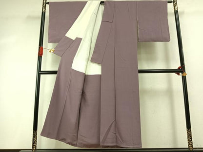 平和屋着物●上質な色無地　薄葡萄色　正絹　逸品　未使用　AABI9354fy