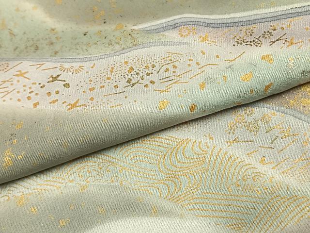 平和屋着物●訪問着　流水箔散らし文　暈し染め　金銀彩　正絹　逸品　AABI9355fy