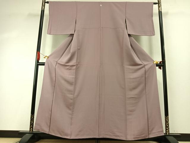 平和屋着物●上質な色無地　渦巻地紋　紅藤色　正絹　逸品　AABI9356fy