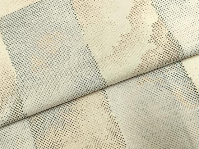 平和屋着物●本場大島紬　白大島　カタス7マルキ　市松文様　正絹　逸品　AABI9357fy