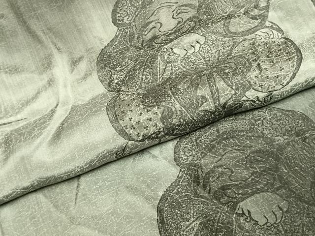平和屋着物●男性　長襦袢　袷　七福神　暈し染め　正絹　逸品　AABI9358fy