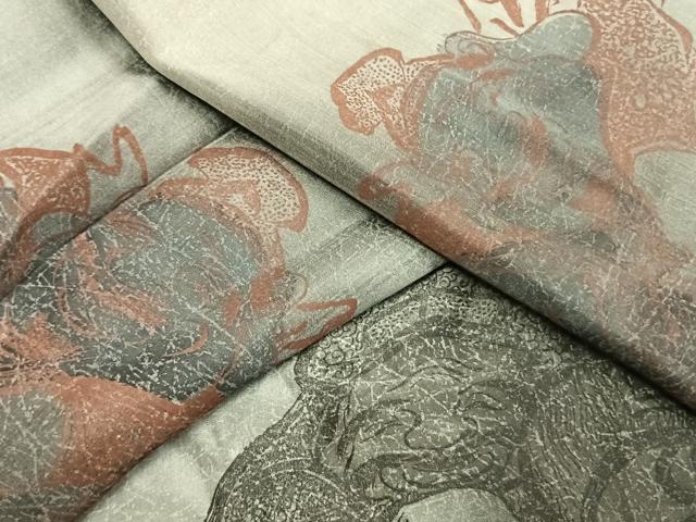 平和屋着物●男性　長襦袢　袷　七福神　暈し染め　正絹　逸品　AABI9358fy