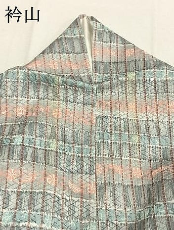 平和屋着物●上質な小紋　格子花文　正絹　逸品　AABI9361fy