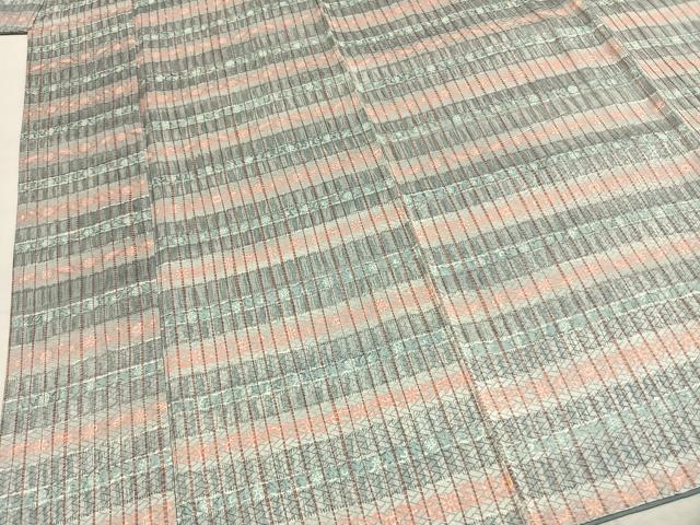 平和屋着物●上質な小紋　格子花文　正絹　逸品　AABI9361fy