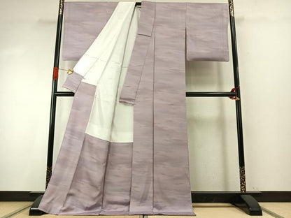 平和屋着物●上質な小紋　霞文　暈し染め　ロング丈　正絹　逸品　AABI9364fy