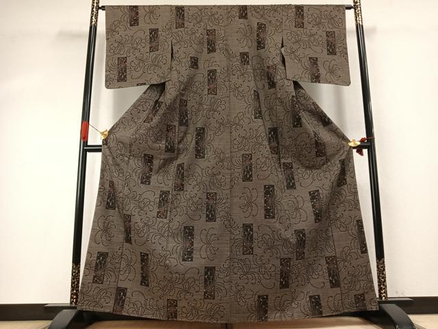 平和屋着物●本場大島紬　一元7マルキ　舞花文　正絹　逸品　未使用　AABI9371fy
