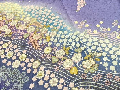 平和屋着物●豪華振袖　絞り　辻が花　暈し染め　金彩　やまと誂製　正絹　逸品　AABI9372fy