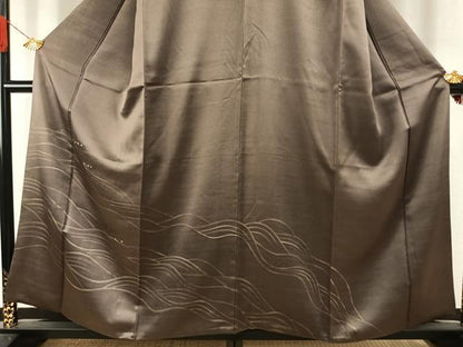 平和屋着物●訪問着　刺繍　立波箔散らし文　金糸　金彩　正絹　逸品　AABI9373fy
